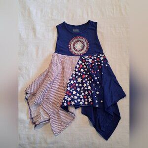 Marvel girls 2T Captain America kerchief bottom dress, VGUC